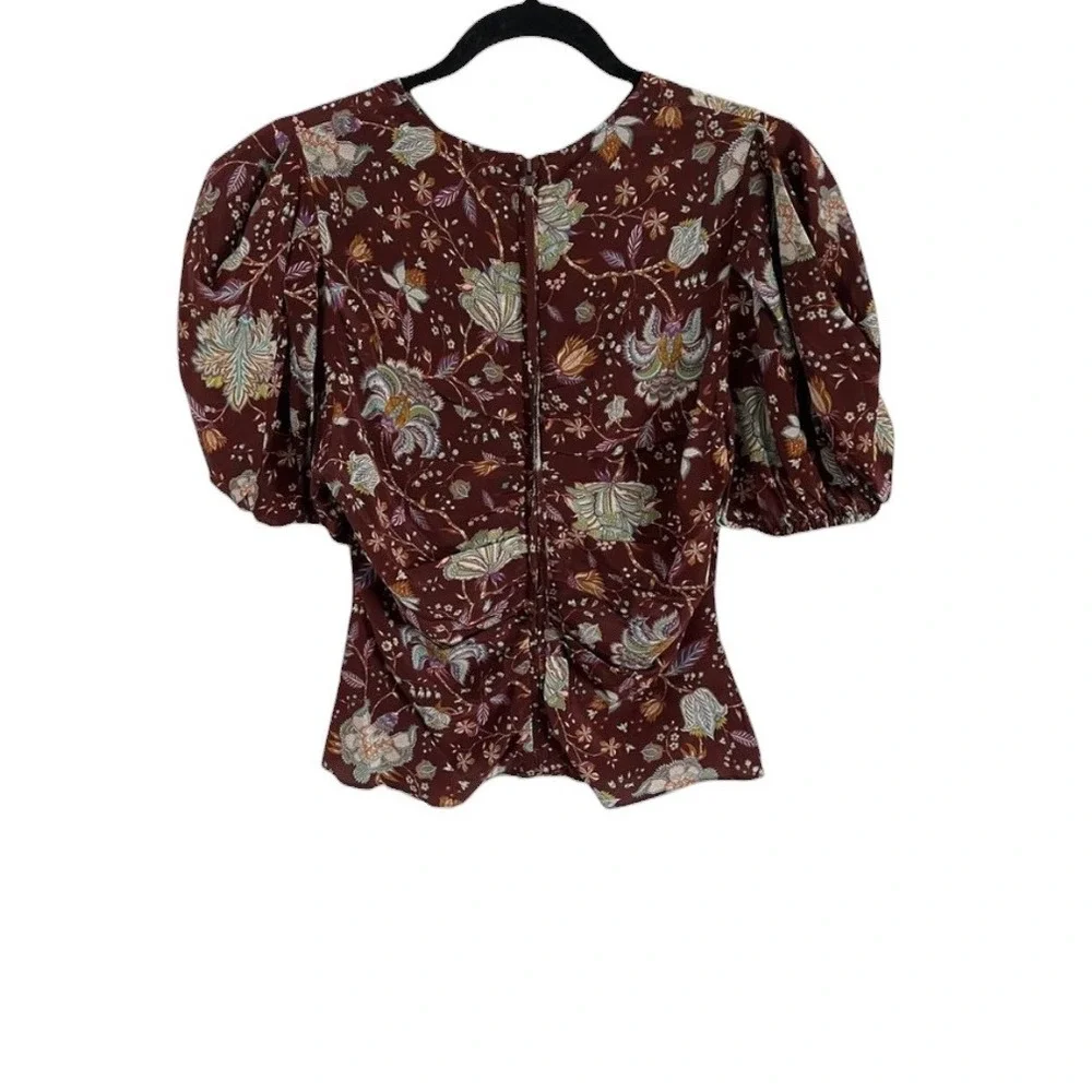 ULLA JOHNSON Elise Ruched Silk‎ Blouse